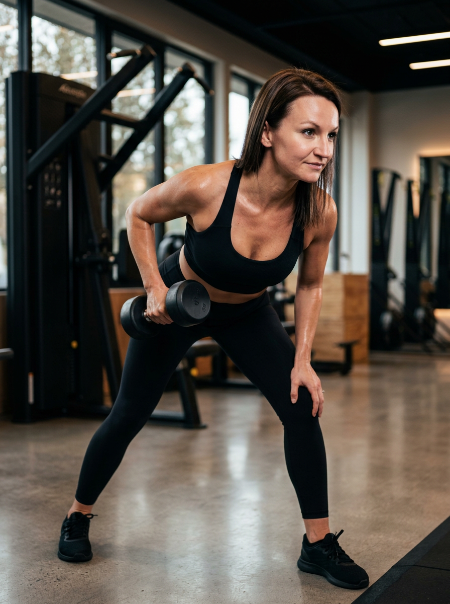 Anastacia Brooks training with kettlebell